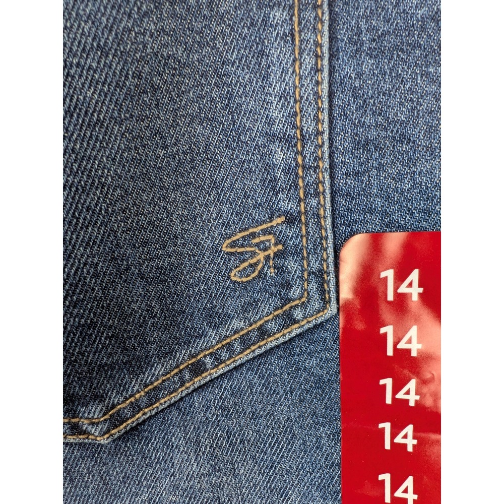 Seven7 Women's Blue Wash Loose Fit Cropped Jeans Size 14 - Picture 10 of 13